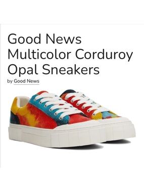 Good News Opal Sneakers Multicolour Corduroy Tie Dye Organic Cotton Size 38